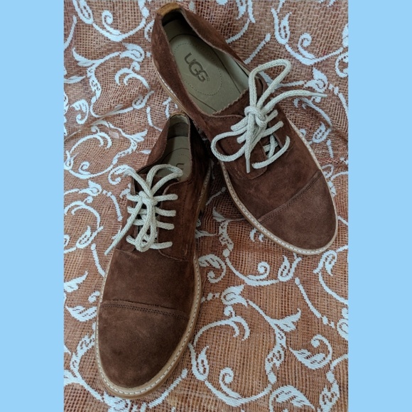🌟UGG MEN'S BROWN SUEDE OXFORDS 🌟🌟 LIKE NEW 🌟🌟 - Picture 7 of 8